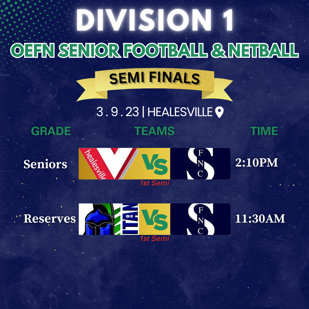 Division 1 Semi Finals information Outer